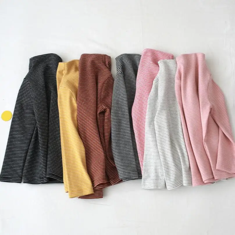 2019 Детская футболка для маленьких мальчиков и девочек топы полосатая водолазка