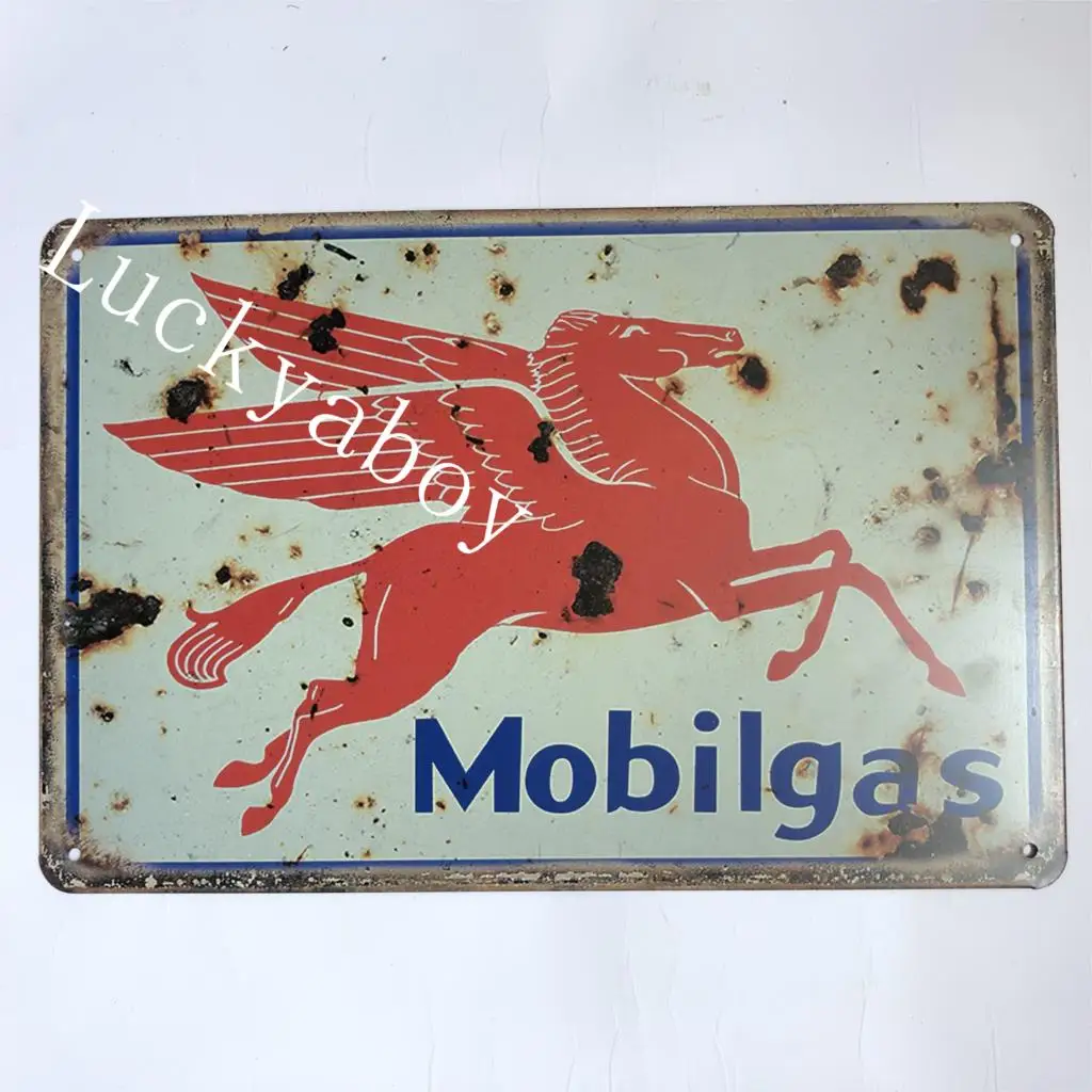 

[Luckyaboy] Motor Oil Gasoline Vintage Metal Retro Tin Sign Bar Cafe Garage Home Decor