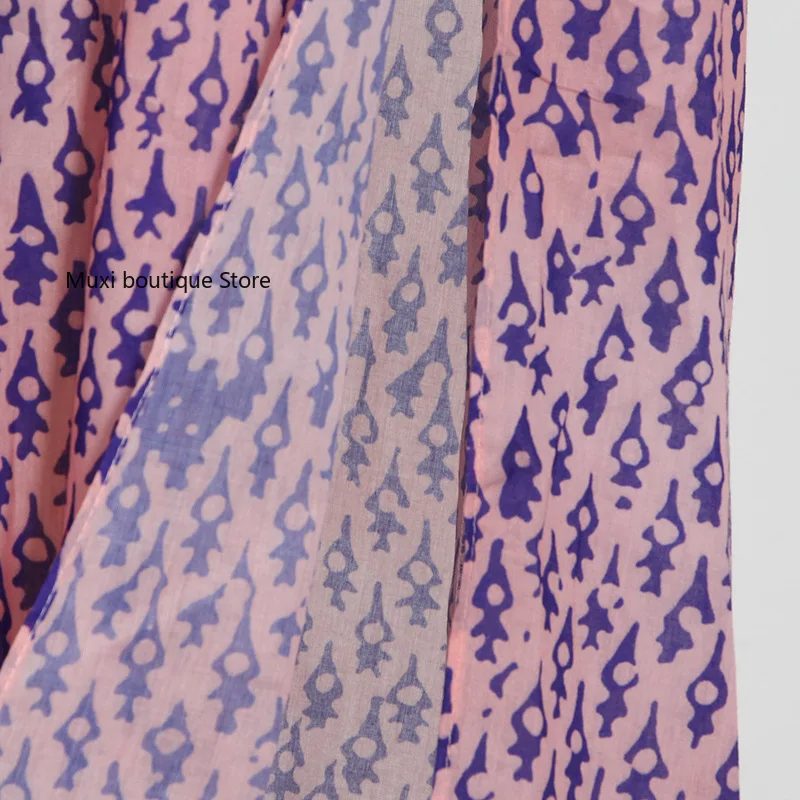 

Muxi women large-swinging dress high-waist printed fork long skirt bubble sleeves V collar print waist large swing dress