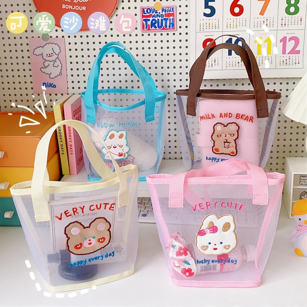 Женская летняя дорожная сумка-тоут с принтом медведя кролика | Багаж и сумки