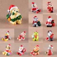 cute mini resin ornaments used to room animals micro landscape decoration christmas figurines handicraft home decorations