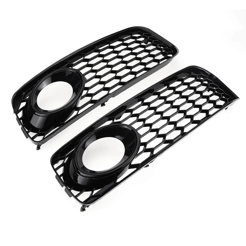 

Black Car Fog Light Lamp Grill Cover Honeycomb Hex Front Grille Grill for A5 S-Line / S5 B8 RS5 2008-2012