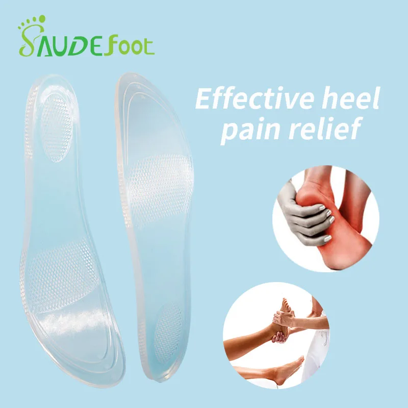 Transparent Silicon Insoles Running Cushion Skid Resistance Shoes Pads Relieve Heel Pain Fatigue Multifunction Gel Inserts Shoes