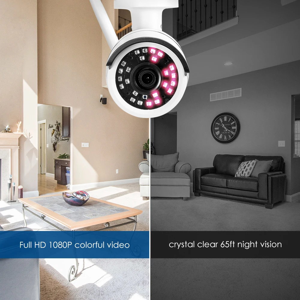 ZOSI 1080P Wifi IP камера Onvif 2.0MP HD наружная Водонепроницаемая инфракрасная камера ночного видения для видеонаблюдения