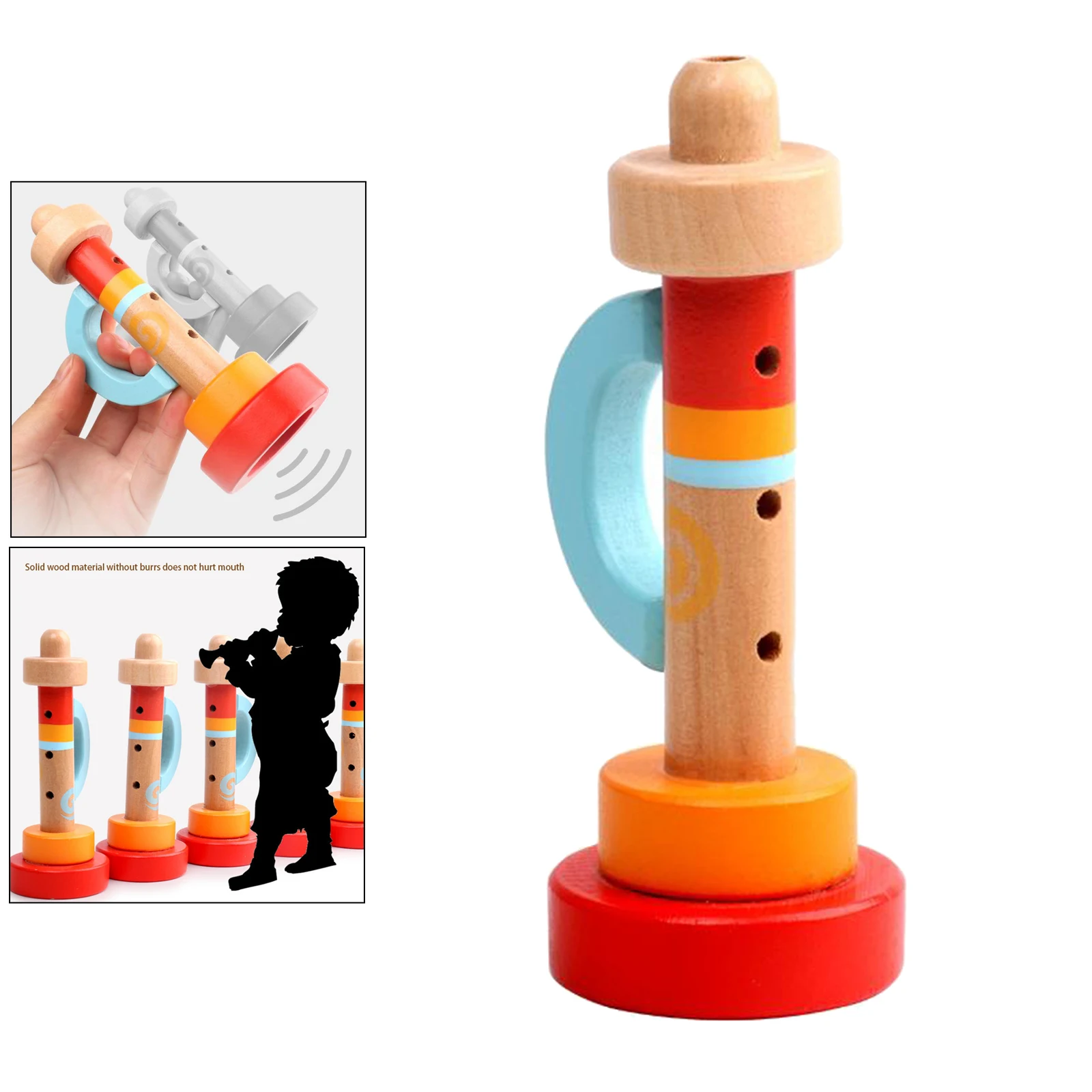 Деревянная труба Flugelhorn Horn Дошкольная музыка искусство образовательные игрушки