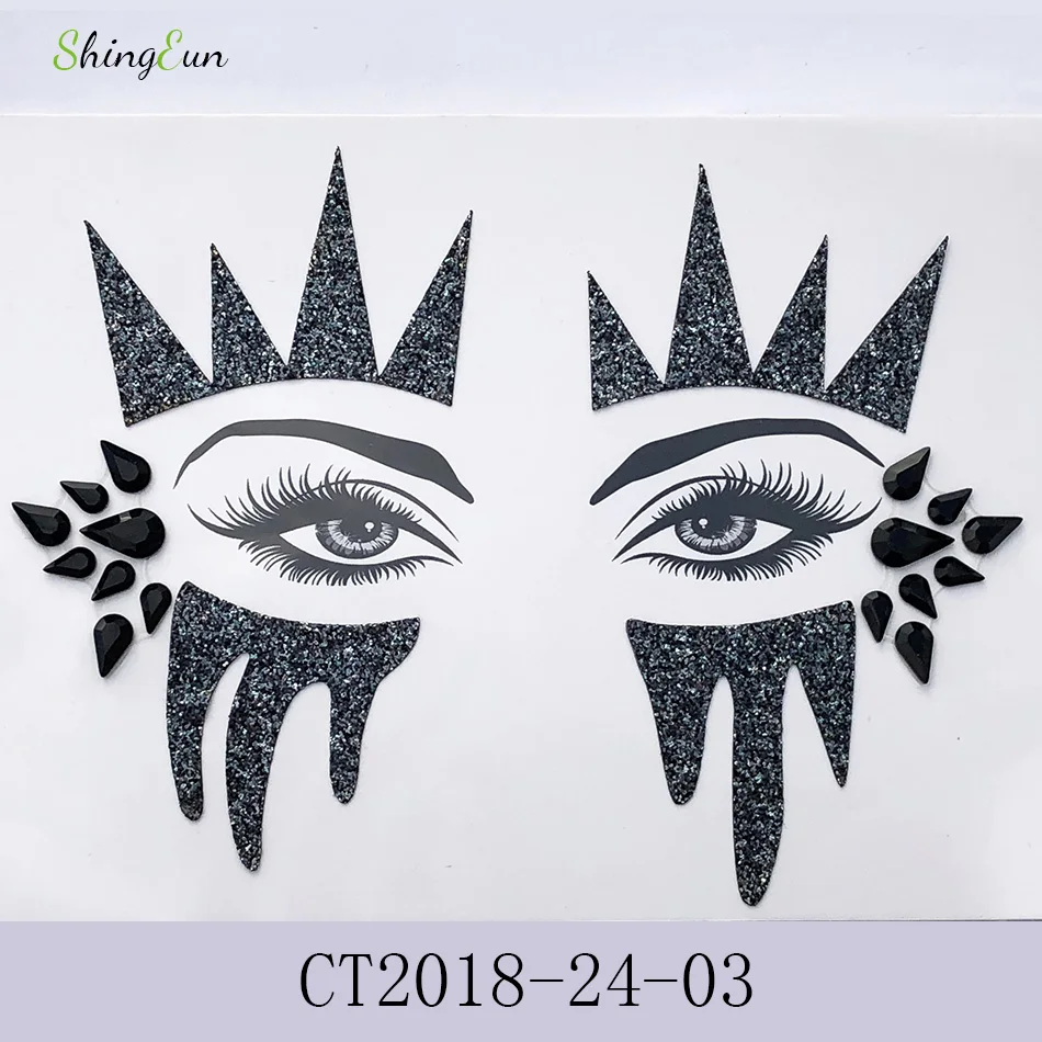 Тату наклейки на Хэллоуин музыкальный фестиваль макияж временные кристаллы