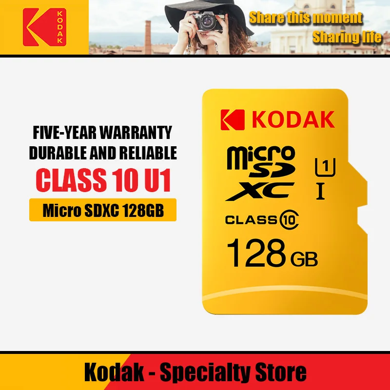 Карта micro sd Kodak 16 ГБ 32 64 128 SDXC/SDHC класс 10 карта флэш-памяти Гб sdcard для