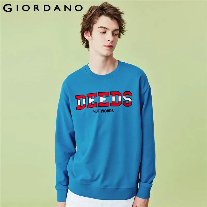 Джемпер Giordano мужской в рубчик с вышивкой длинным рукавом 01020791 | Мужская одежда