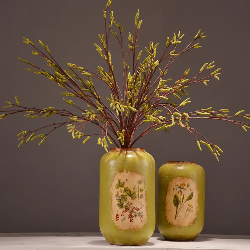 

Leaves Simulation Mulberry Branch Fake Flower Home Wedding Decoration Gray-green Indoor And Outdoor Use Long Bouquet