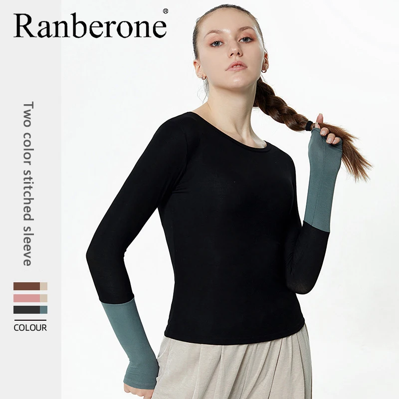 Breathable Sexy Women Letter Printing Sport Shirts Solid Color High Elastic Gym Yoga Top Running Breathable Long Sleeve T-Shirts