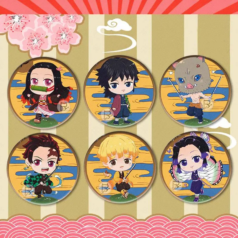 Anime Demon Slayer: Kimetsu No Yaiba Kamado Tanjirou Cosplay Badge Cartoon Collect Backpacks Bags Badges Button Brooch Pins