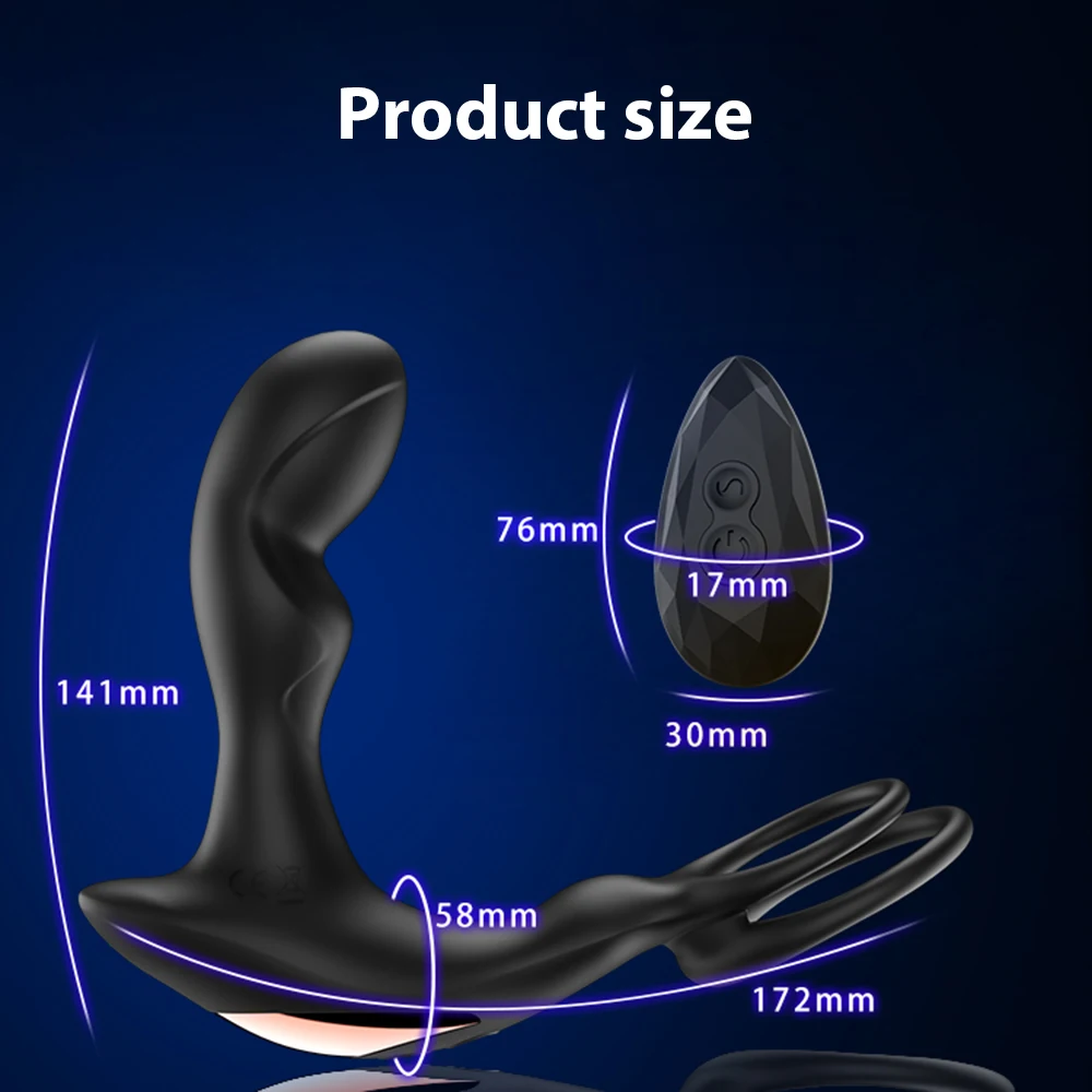 Wireless Remote Anal Vibrator Plug Male Prostate Massager Butt Vibrating Penis Delay Ejaculation Ring For Men Sex Toy | Красота и