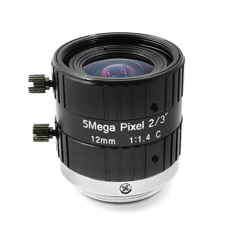 

Промышленный объектив 12 мм 5MP 2/3 С-образное крепление для объектива Ручная настройка апертуры линзы машинного зрения сети HD объектив для кам...