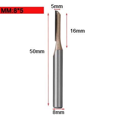 8mm X 5mm Концевая фреза 8 мм хвостовик прямой/Dado Деревообрабатывающие инструменты для создания выпуклой филенки плотник фреза 6/8/10/12/14/18/20 мм Диаметр Режущий инструмент для дерева - Длина режущей кромки: 8mm X 5mm