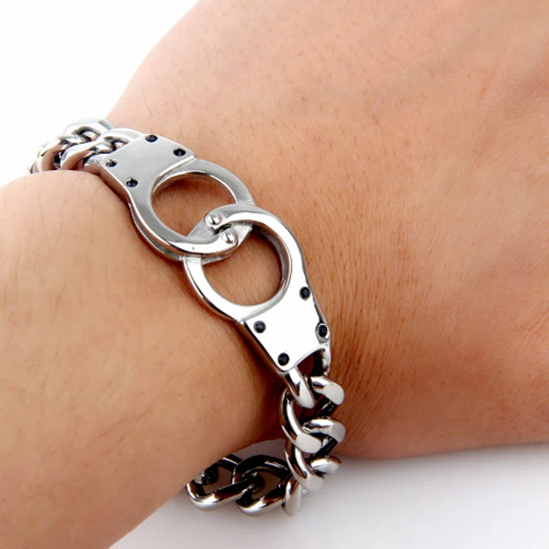 Браслеты мужские витые Серебристые в стиле хип-хоп ювелирные украшения для