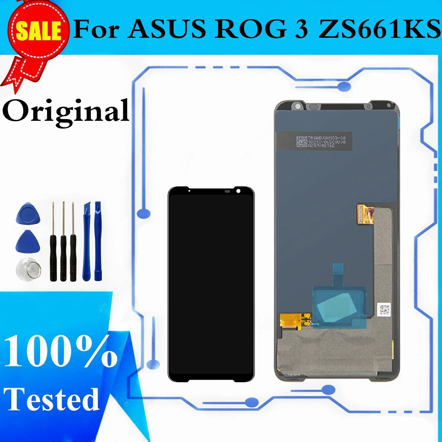 

Original New LCD For ASUS ROG Phone 3 ZS661KS LCD Display Touch Screen Digitizer Assembly For Asus ZS661KS Display Replacement