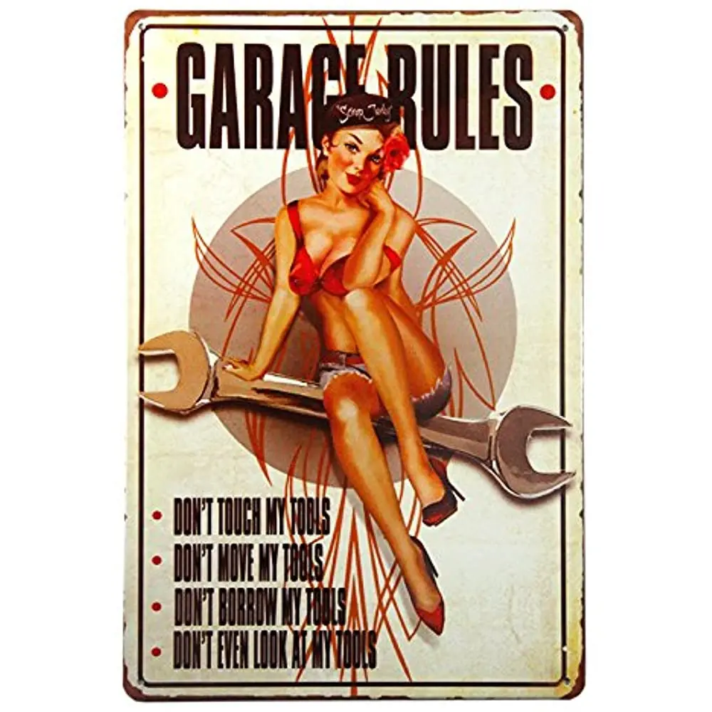 

DingleieverGarage правила заколка девушка знак отличный инструмент знак для гаража или магазина с подходящими правилами