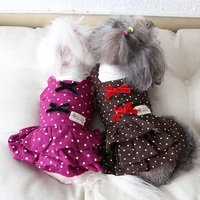 dog clothes dot lace fashion cat dog dress fashion pet clothing for dogs puppy pet winter warm pet products puppy teddy purple