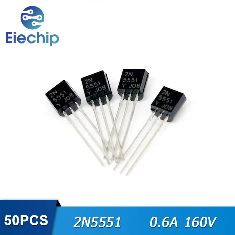 

50PCS/lot 2N5551 Transistors TO-92 0.6A 160V PNP New Original