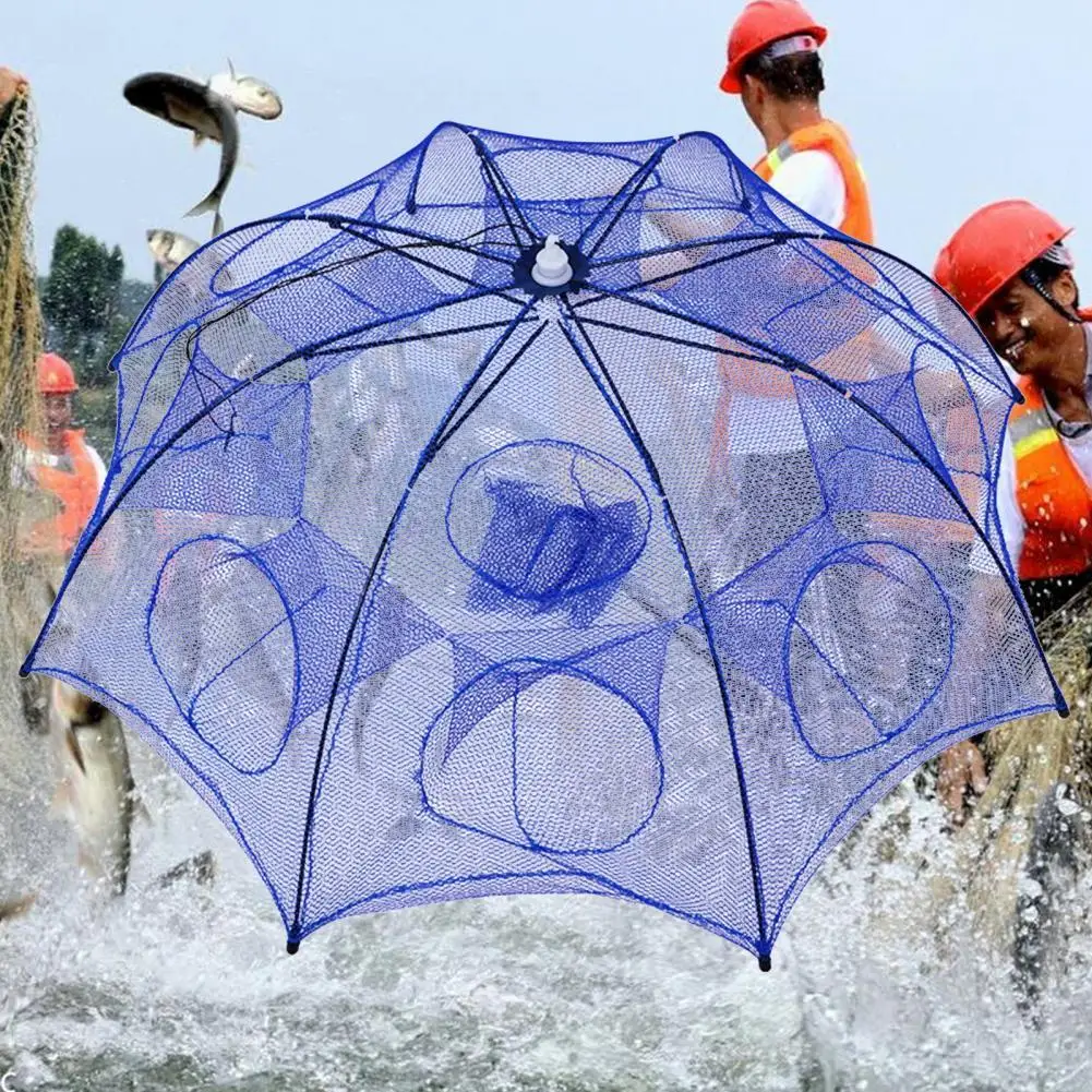 

Fish Cage Stable Lightweight Easy to Carry Folding Umbrella Blue Fishing Cast Net Fishing Trap for Fishing Lover