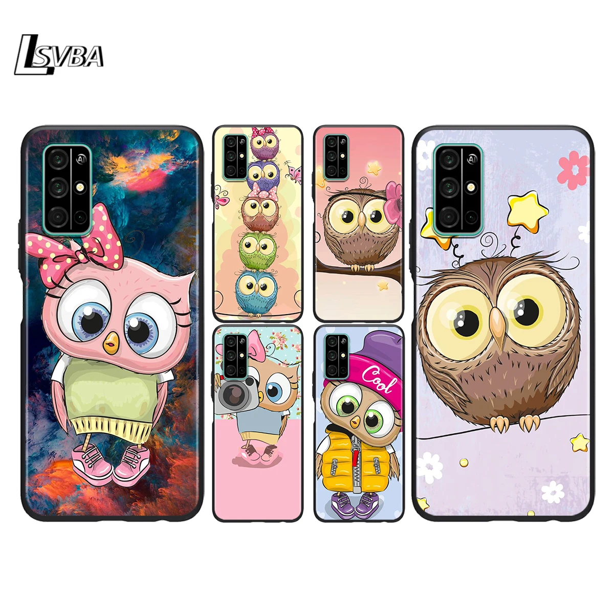 

Cute Owl Hearts Lover For Huawei Honor 30 30i 30S 20 20E 20S V20 10X 10i 10 7S 7A 7C Pro Plus 5G Lite Soft Phone Case