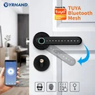 Электронный цифровой дверной замок Tuya с дактилоскопическим сенсором, рычаг магнитной дверной ручки, замок с заглушкой