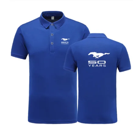 

New Summer Short-sleeve Polo Homme High Quality Cotton Fashion Mustang logo Print Polo Shirt Casual Business Camisa Polo V