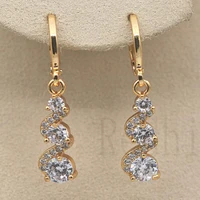 luxury drop earrings for womens earrings gold white dangle earring with zircon jewelry wedding accessories valentines gift