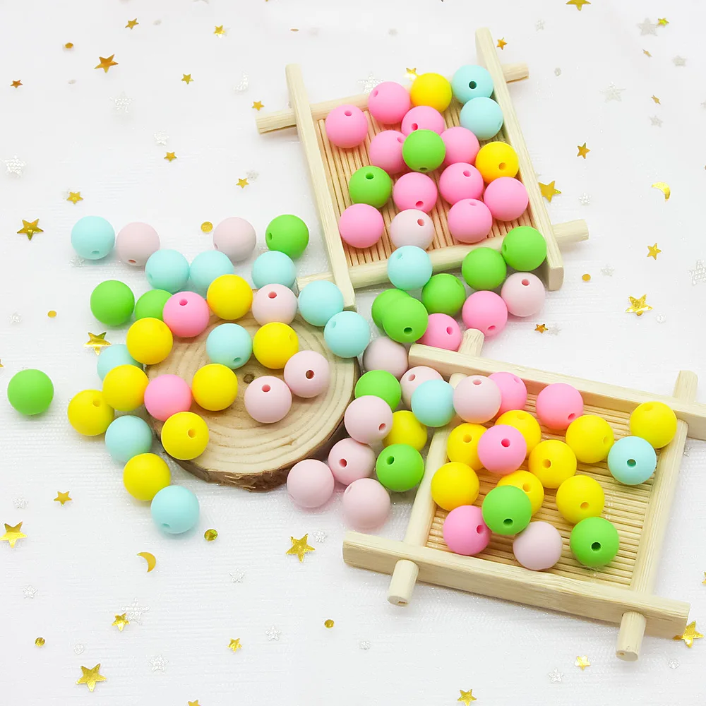 

Cute-Idea 9mm 20pcs Silicone Beads Pearl Food Grade infant Teething Beads DIY Nursing Bracelet Baby Teether Pacifier Necklaces