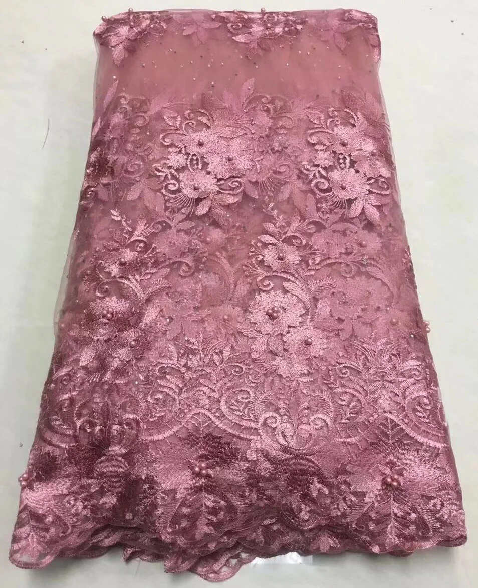 

African Tulle Lace Fabric 2018 African French Lace Fabric High Quality with Stones Nigerian Embroidery Tulle French Lace ALC-Z01