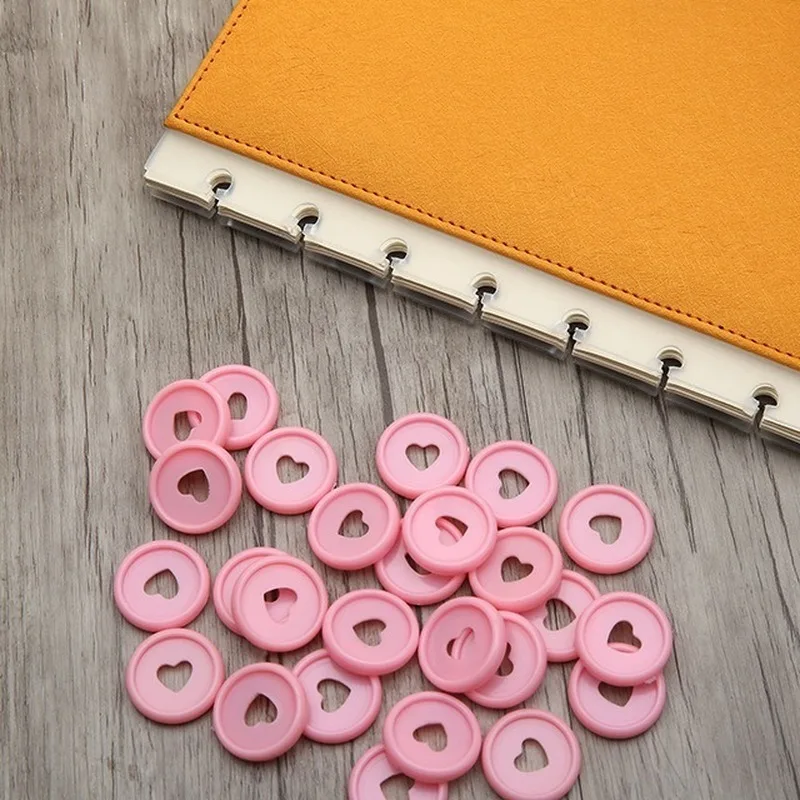 

55PCS Plastic Binding Ring Notebook Mushroom Hole Binding Ring 24MM Planner Discs Loose-leaf Mushroom Hole Binder Accessorie