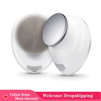 6x deeper cleanse facial cleansing brush rechargeable usb charging skin care 2 in 1 heated massager for women home salon
