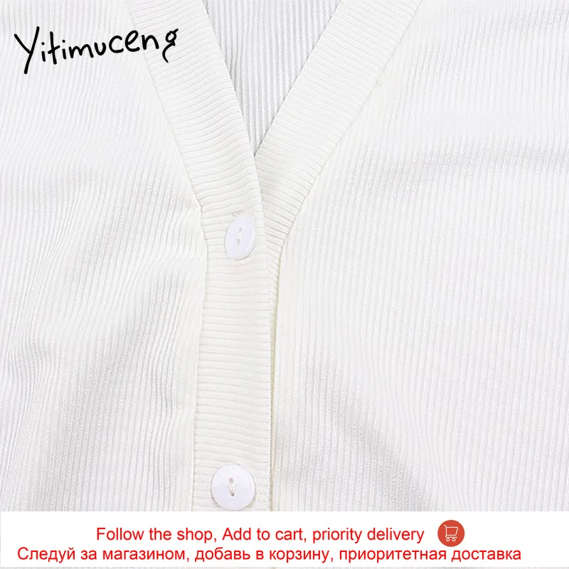

Yitimuceng Sexy Button Dress Spliced Black Split A-Line Summer 2021 V-Neck Sleeveless Single Breasted Lady Dresses New