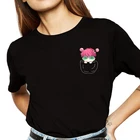 Женская Черная футболка с принтом Саики к, Повседневная футболка с о-образным вырезом и коротким рукавом, женские топы с принтом Аниме Манга, одежда