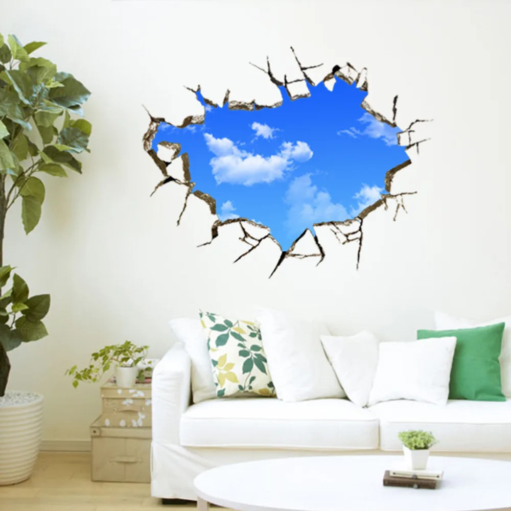 

Яркий креативный ПВХ синий 50*70 см нетоксичный креативный синий небо 3D стерео потолок гостиная спальня настенный стикер