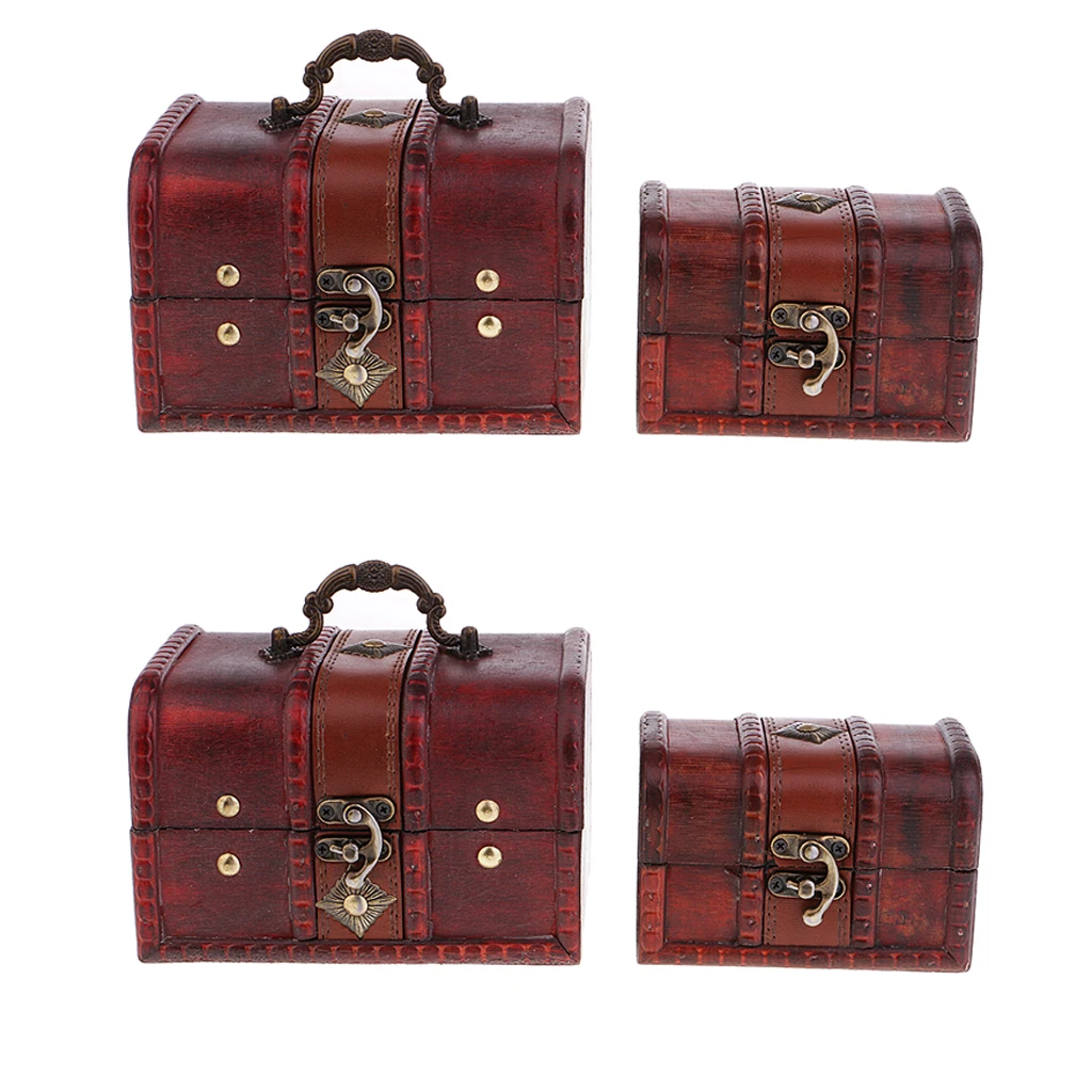 4x деревянная шкатулка для ювелирных изделий ожерелье браслет хранения