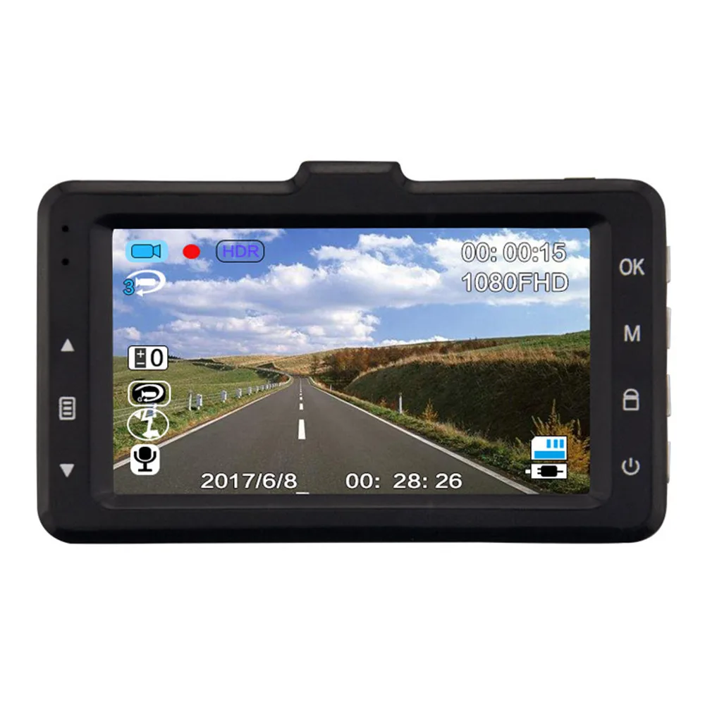 Автомобильный видеорегистратор Full HD 1080P DVR с углом обзора 170 градусов для