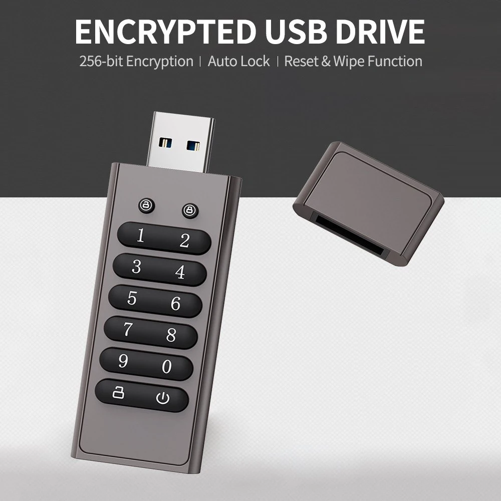 

USB-накопитель с шифрованием, 256 бит, 32 ГБ