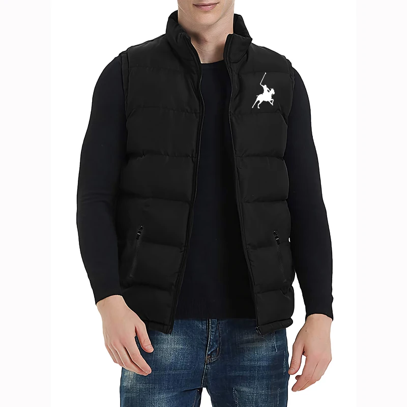 

Men's Waistcoat Jacket Autumn Winter Thick Stand Collar Solid Color Vest MBE Sleeveless Jacket Streetwear Veste Homme