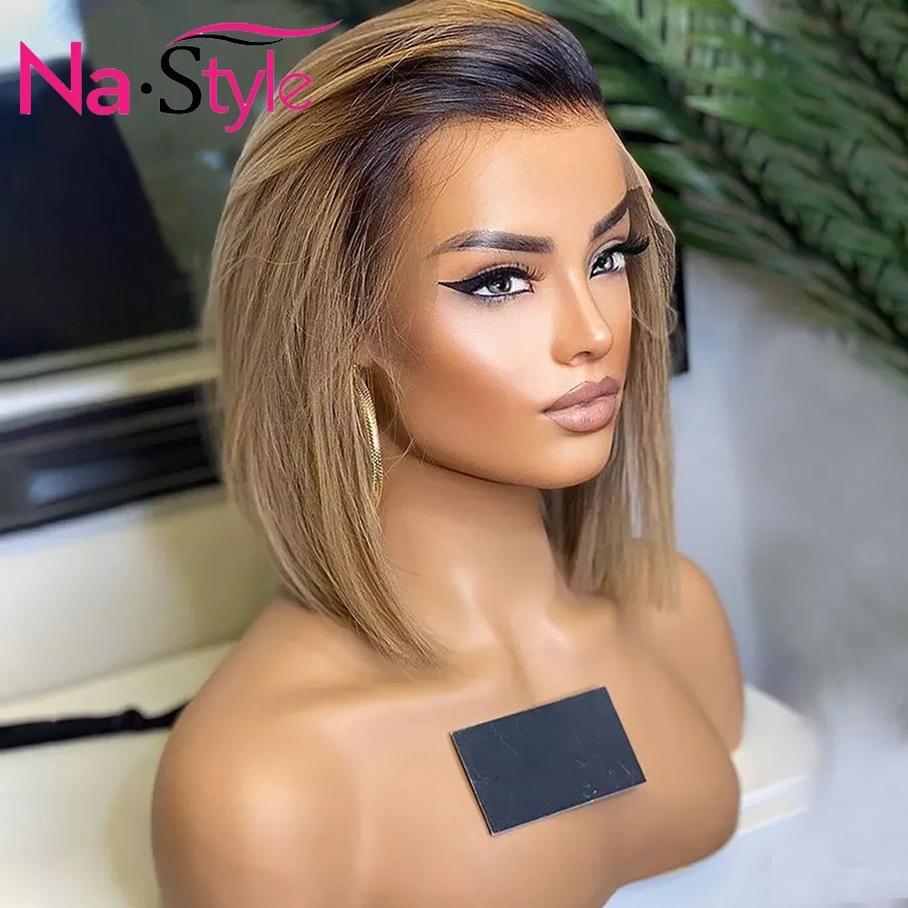 Парик из натуральных волос с эффектом омбре для чернокожих женщин 13 х6 | Шиньоны и