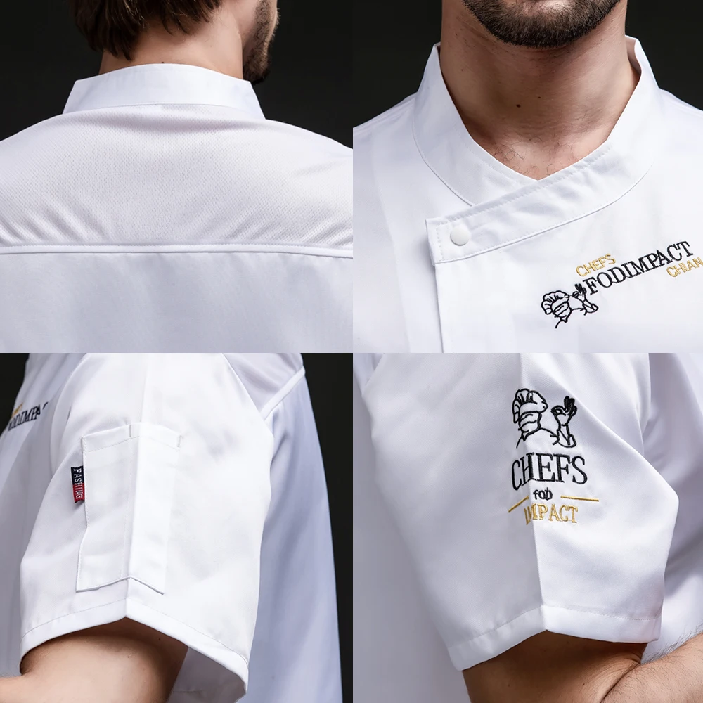 Мастер Шеф повар рубашка с короткими рукавами дышащая официант шеф повор куртка