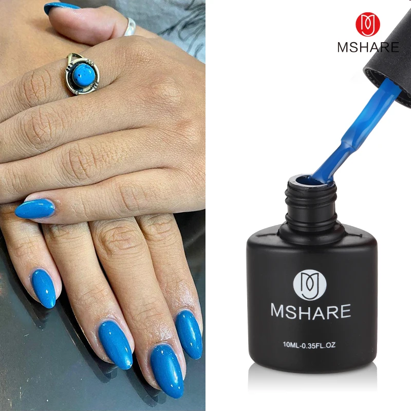 

MSHARE Nude Nail Gel Polish Soak Off 10ml Cured with Nail Dryer Glass Bottle