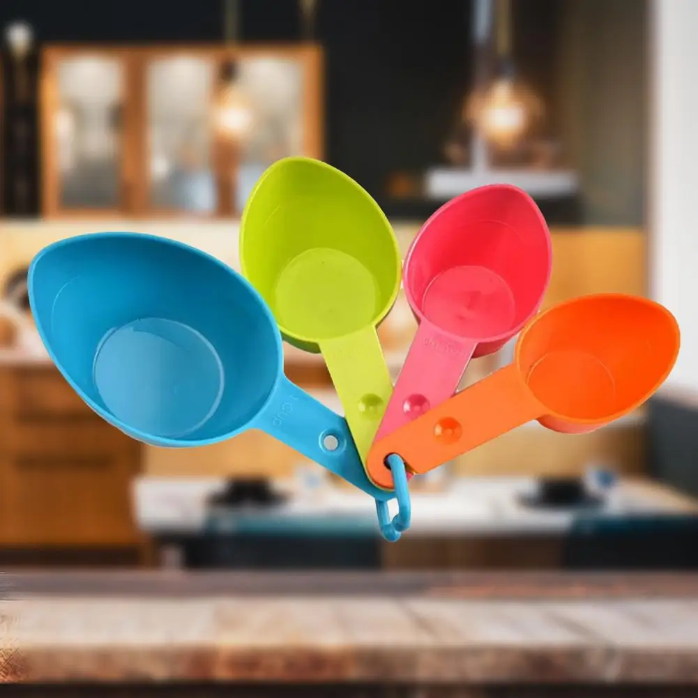 

1 Set Measuring Spoons Easy to Clean Stackable Plastic Baking Cooking Weighing Scoops Cups for Kitchen Measuring Tools