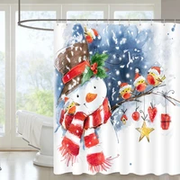 christmas waterproof shower curtain mildew proof bath curtain bathroom curtains partition curtain chirstmas decorations for home