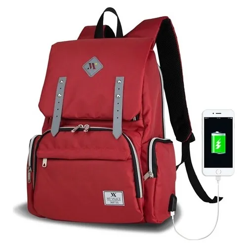 My Valice Smart Bag Mother Star With Usb Input Mother Baby Care And Backpack Red