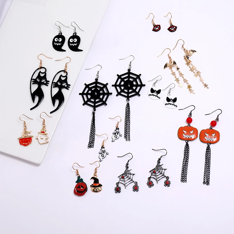 Панк Харадзюку дизайн Единорог кости висячие серьги металлические модные