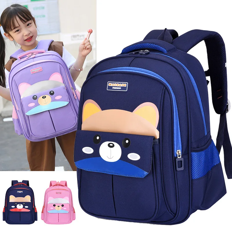 Рюкзак для девочек, ортопедический, с изображением кошки, для начальной школы, школьные ранцы для мальчиков
