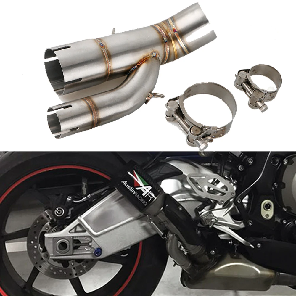 Silenciador de tubo de escape medio, adaptador de conector de escape para BMW S1000RR S1000XR S1000 RR XR 2017 2018, accesorios de motocicleta