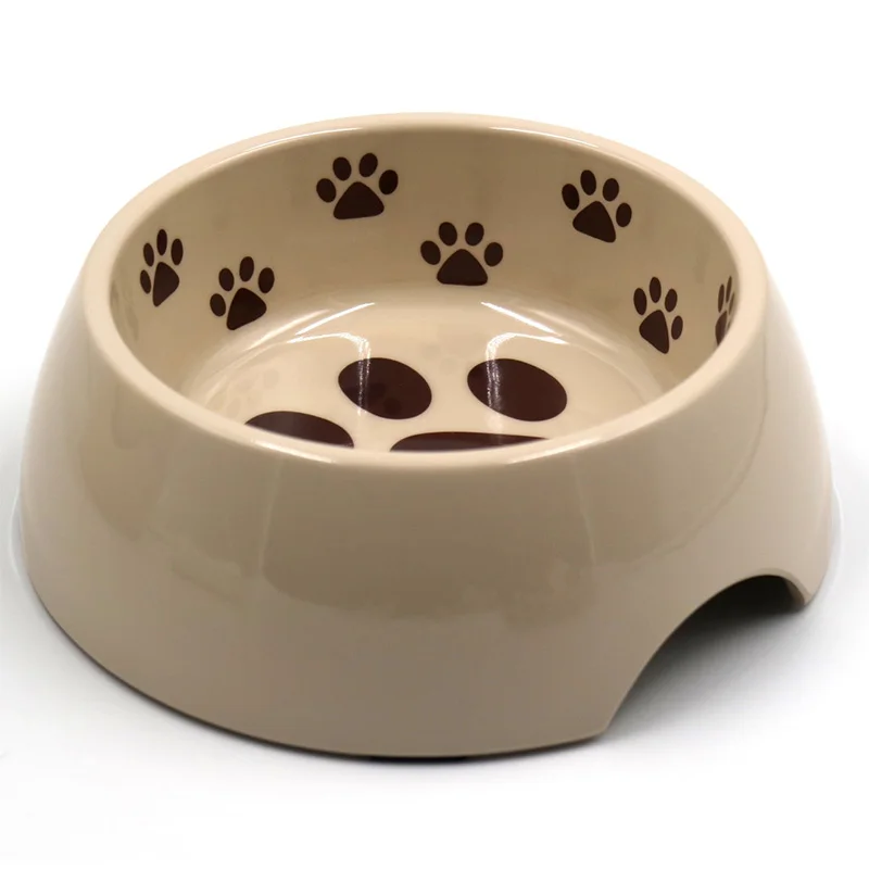 

Dog Single Bowl Anti-fall Melamine Puppy Feeding Feeder Cat Dog Food Dish Drinking Water Footprint Bowls Non-slip Pet Tableware