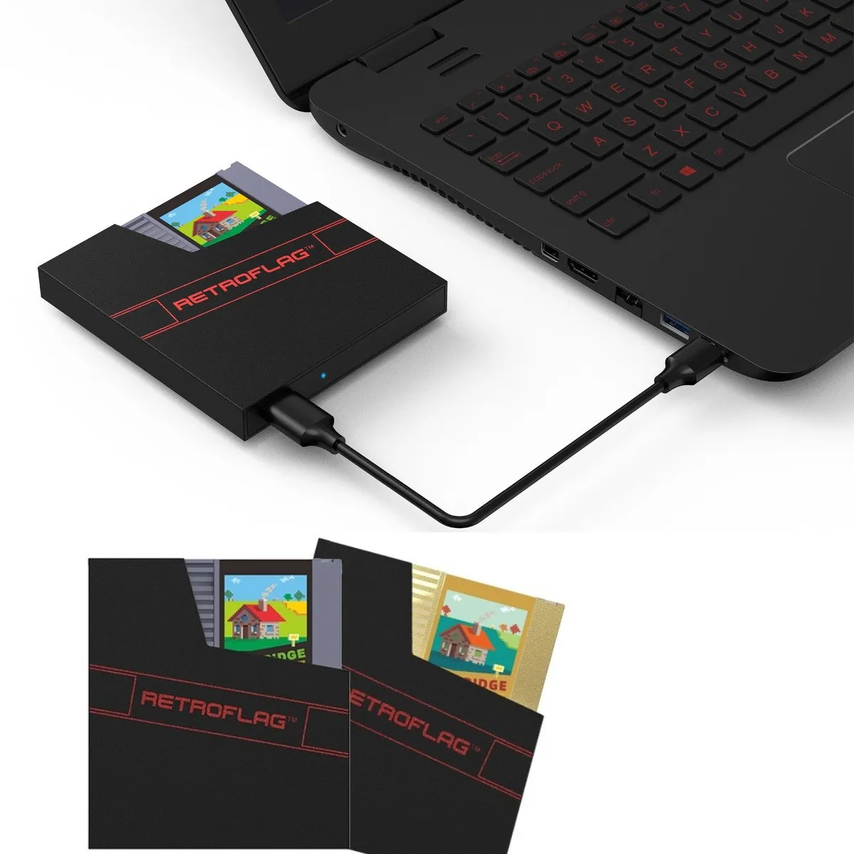 

Retroflag NES Cartridge Style Hard Drive Enclosure for NESPi 4 Case Raspberry Pi PC Laptop Android TV for Raspberry NESPi 4/PC